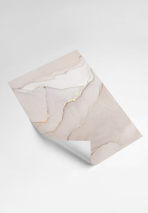 Conjunto de 4 Pósters Ágata Marrón de Oro Rosa Real 50x70cm